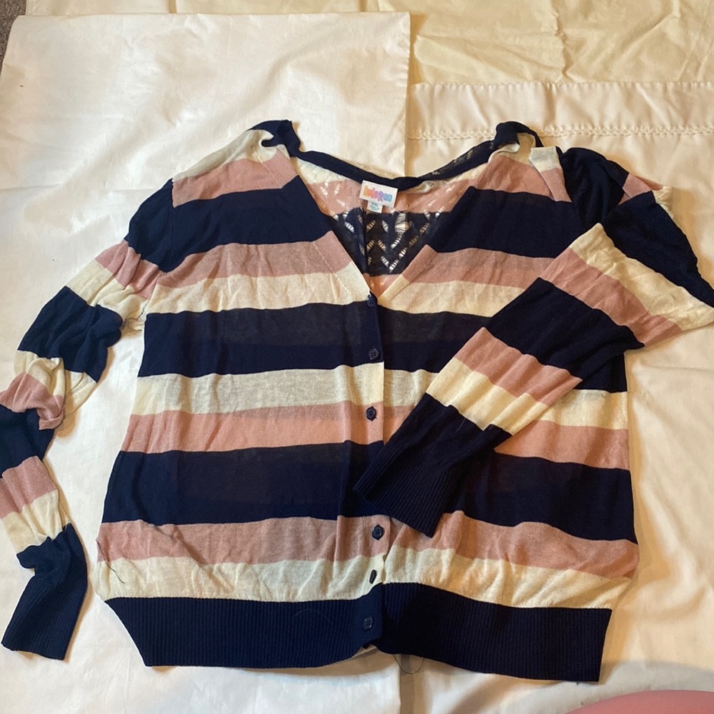 Blue And Pink Striped Sweater